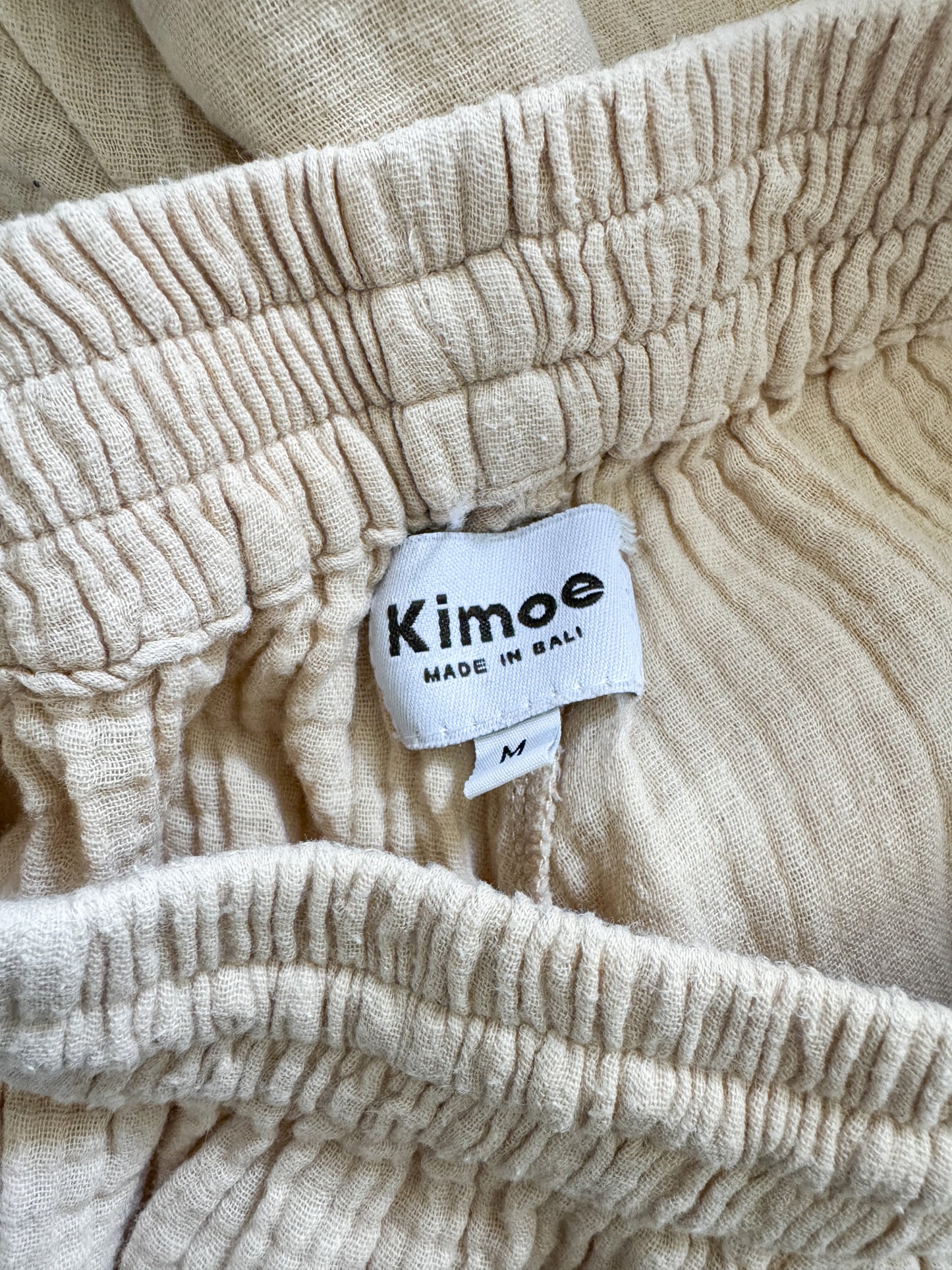 Beige Cheesecloth Shorts M