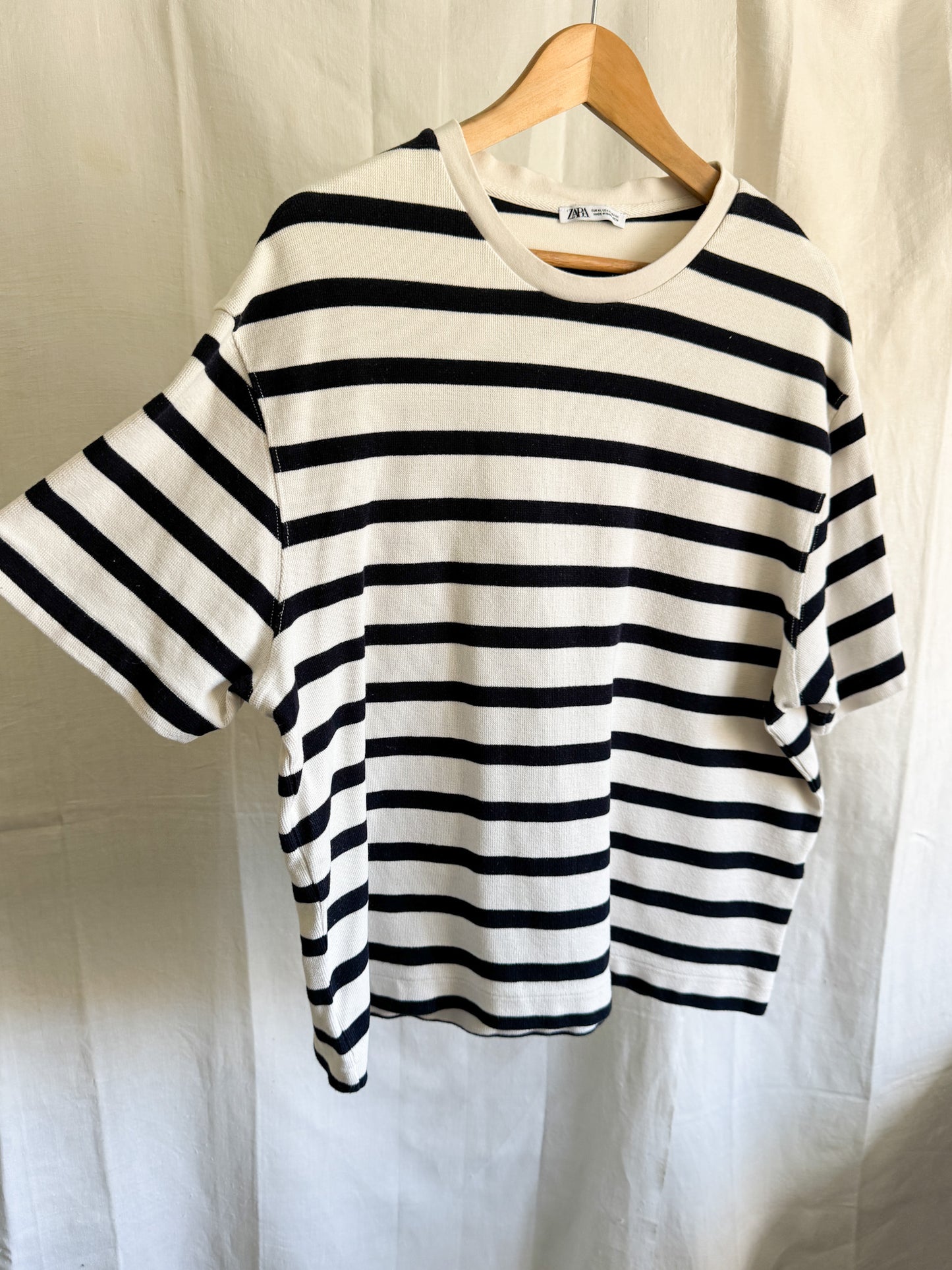 Zara Striped Oversized Tee XL