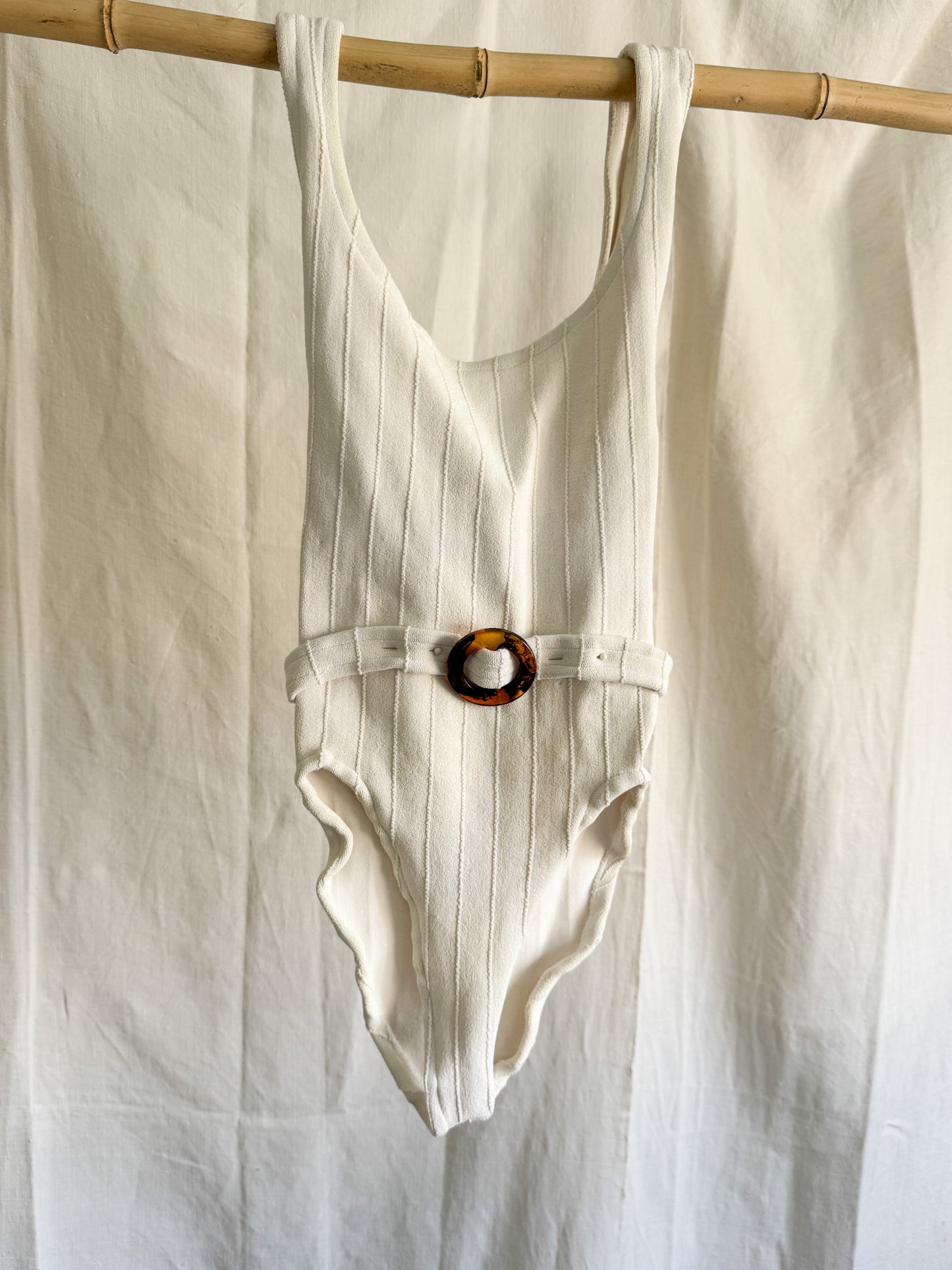 Hunza G White Solitaire Swimsuit OS