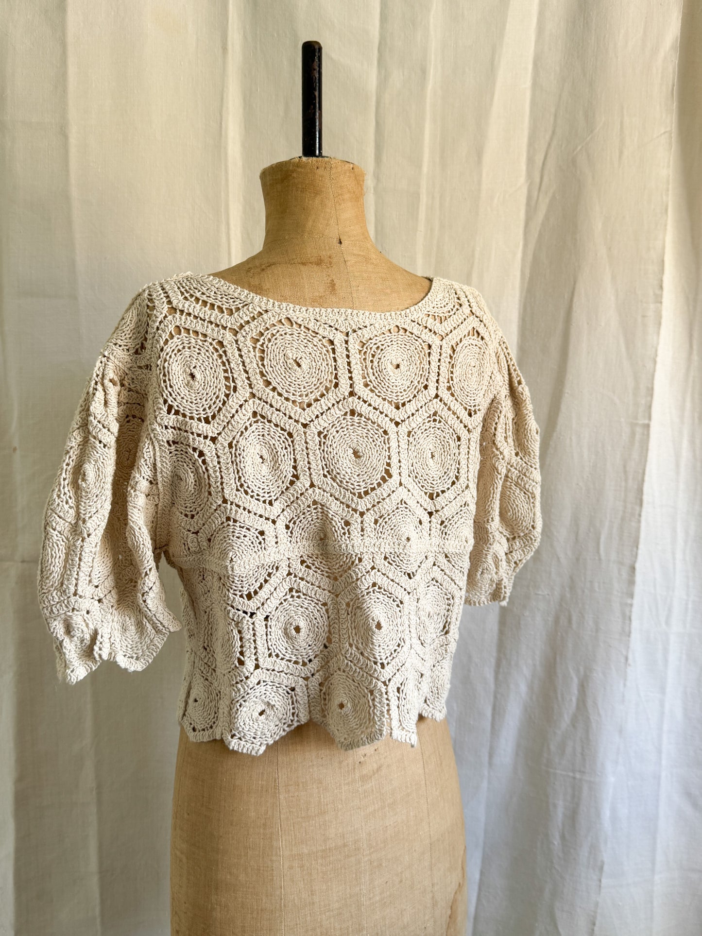 Crochet Cropped Cardi Top S
