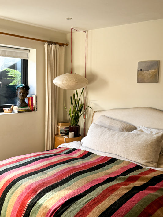 02 - Neon Diamond Vintage Wool Kilim Blanket