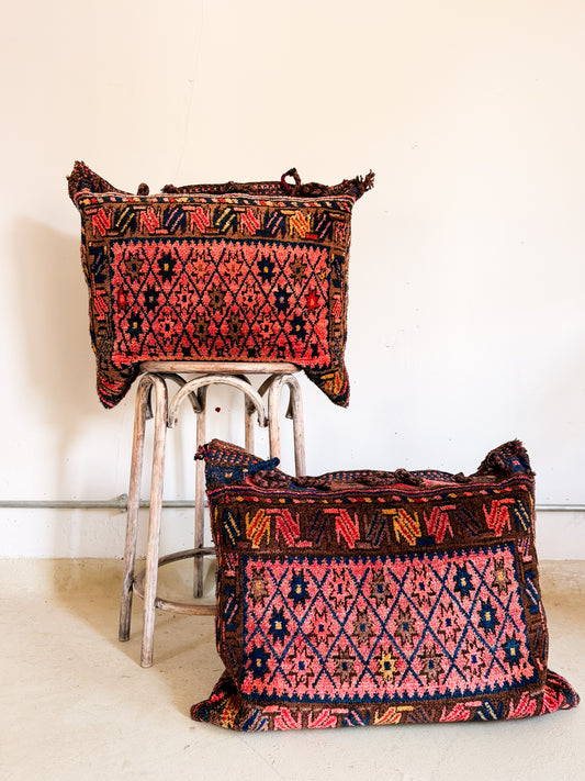 The Zari Antique Afghan Saddlebag Cushions