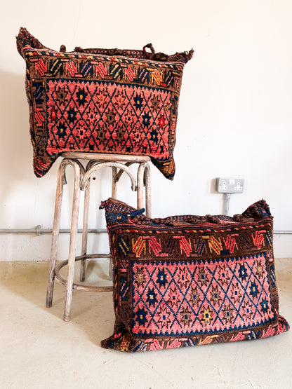 The Zari Antique Afghan Saddlebag Cushions