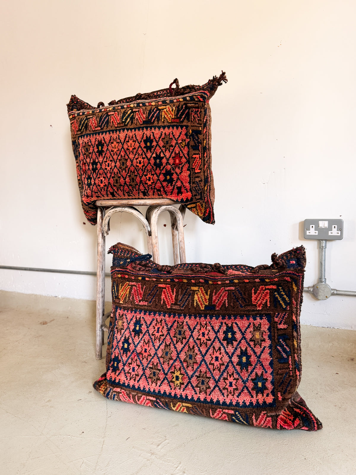 The Zari Antique Afghan Saddlebag Cushions