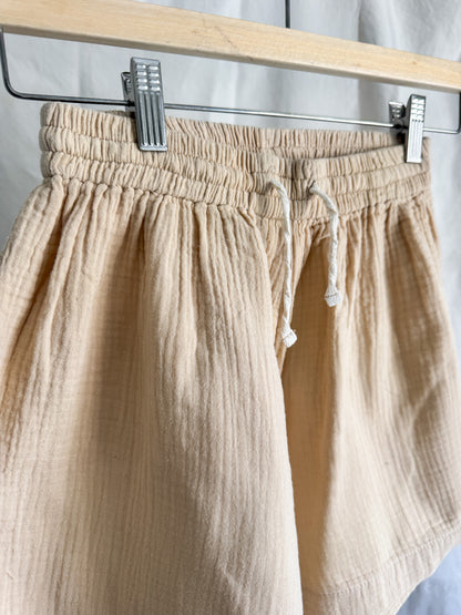 Beige Cheesecloth Shorts M