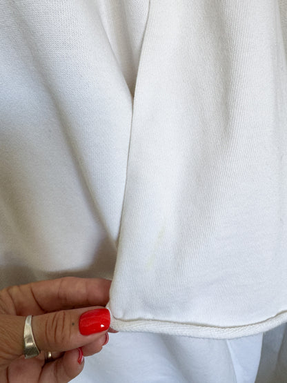 Zara Boxy White Sweat Top L