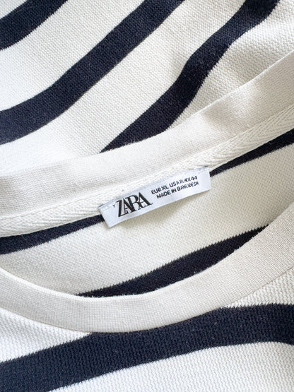Zara Striped Oversized Tee XL