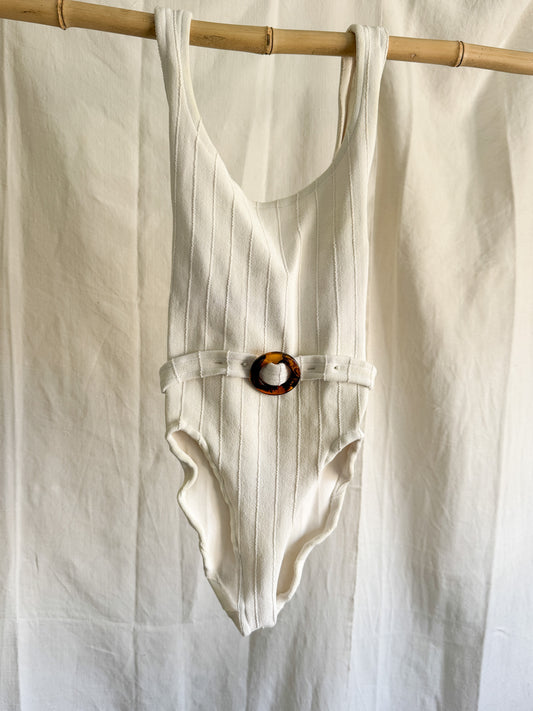Hunza G White Solitaire Swimsuit OS