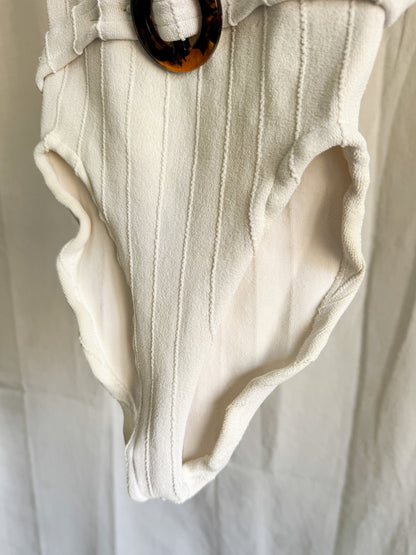 Hunza G White Solitaire Swimsuit OS